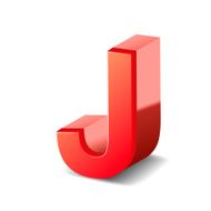 3d red letter J N2