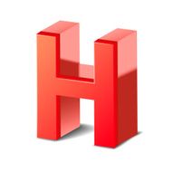 3d red letter H N4