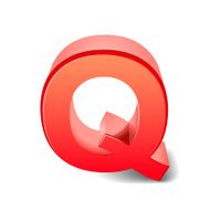 3d red letter Q N4