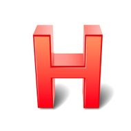 3d red letter H N5
