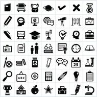 Education and science sign icon set vector