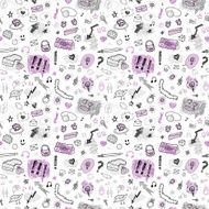Accessories Hand drawn seamless pattern N2