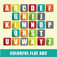 Flat alphabet - ABC blocks with colorful flat design N2