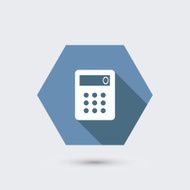 vector modern flat icon with long shadow N15