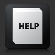 Black Square Button with Help Book Icon