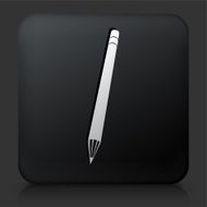 Black Square Button with Sharp Pencil