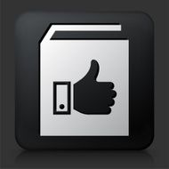 Black Square Button with Liked Book