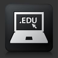 Black Square Button with EDU Icon