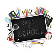 Back to school background with supplies tools N4
