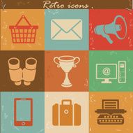 Business and marketing icons retro vector
