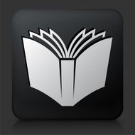 Black Square Button with Open Book