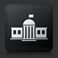 Black Square Button with School Building Icon N4