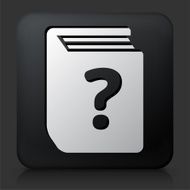Black Square Button with Question Book Icon