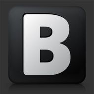 Black Square Button with Letter B