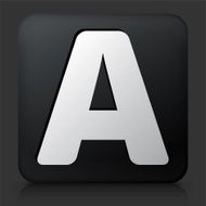 Black Square Button with Letter A