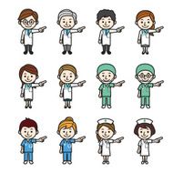 Health care workers pointing N2