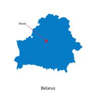 Detailed vector map of Belarus and capital city Minsk