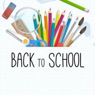 School supplies vector background N2