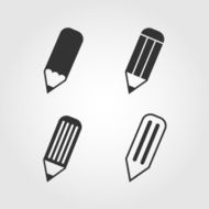 Pencil icons set flat design