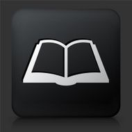 Black Square Button with Book Icon N22