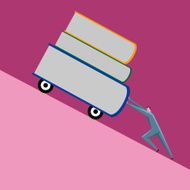 Businessman pushing book concept