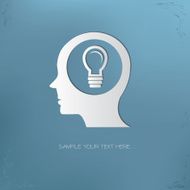 Light bulb on brain symbol vector