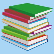Group Of Colorful Books Illustration Isolated N12