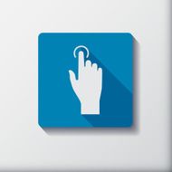 Touch icon hand with pressed finger in flat style N2