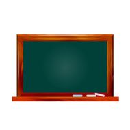 Illustration school dark green chalkboard on white background