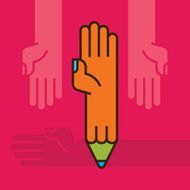 hand with pencil education idea N4