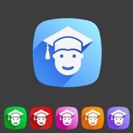 Student in graduation cap flat icon N3
