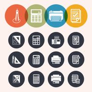 collection Circle Series icons Measurement Instrumentr notepad