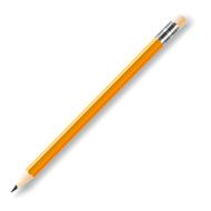 Vector lead pencil with yellow eraser isolated on white