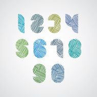 Contemporary style numbers with hand drawn lines pattern