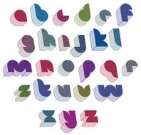 3d futuristic font with good style simple shaped letters