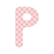 Pink squares pattern alphabet P