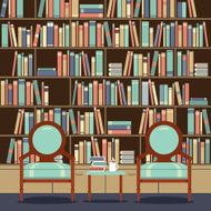 Reading Seats In Front Of A Bookcase N3