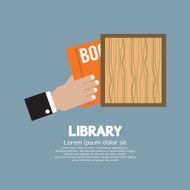 Hand Draw A Book From Shelf Vector Illustration