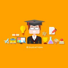 Graduate with Education icon