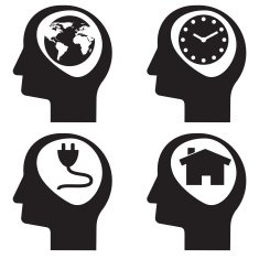 Head icons set vector format