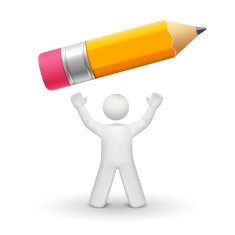 3d person looking up at a pencil