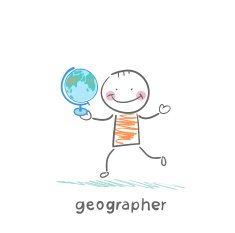 geographer is in the hands