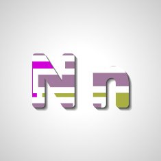 Colorful letter alphabet N576