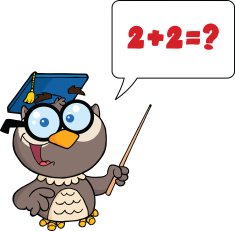 Happy Owl Holding A Pointer With Speech Bubble And Text