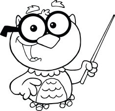 Black and White Owl Holding A Pointer