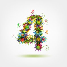 Four floral number for your design