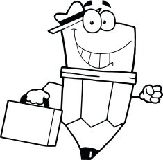 Black and White Pencil Carrying A Briefcase