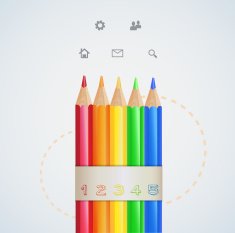 Infographic design color pencils