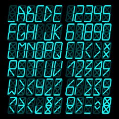 Digital blue Alphabet