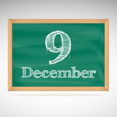 December 9 inscription in chalk on a blackboard N2